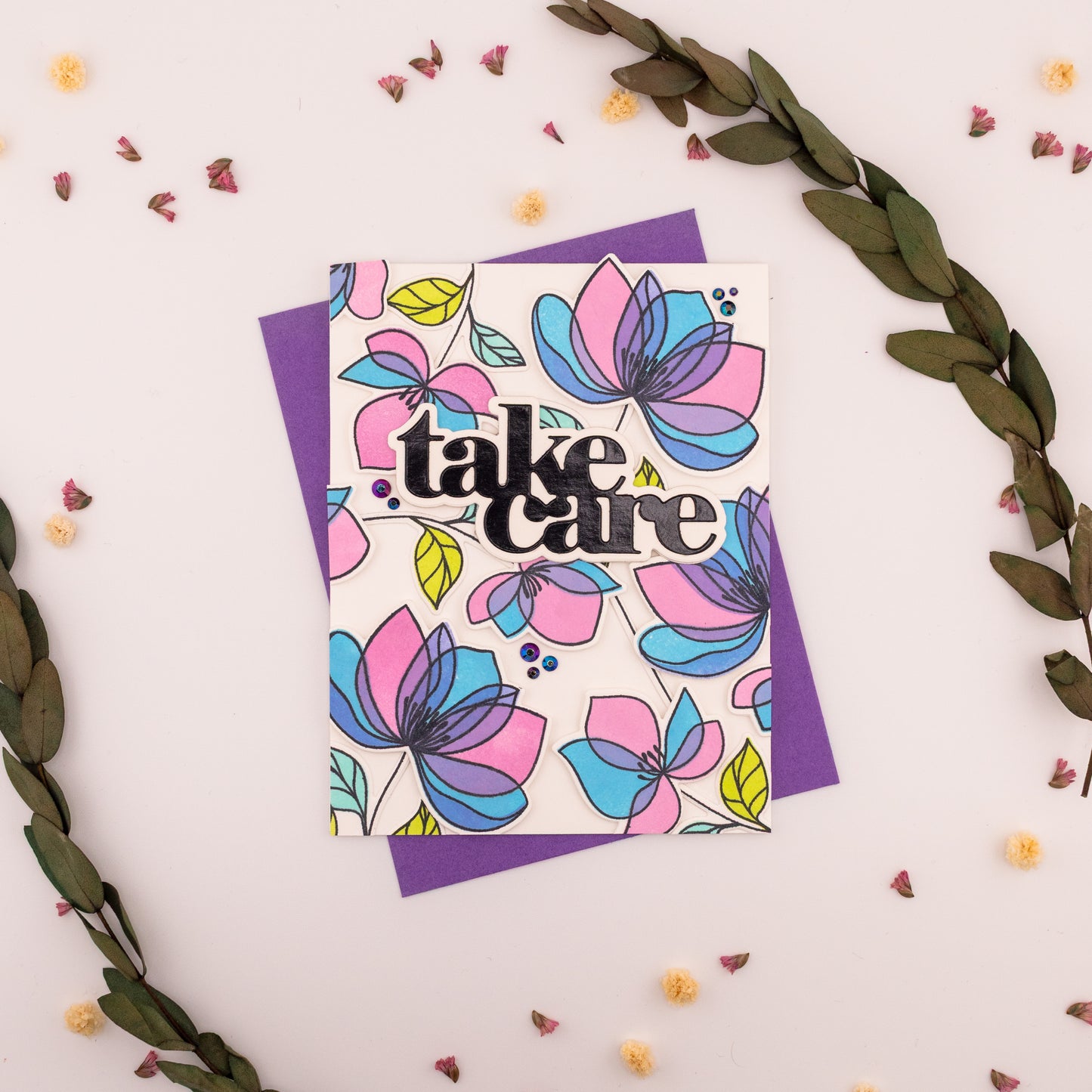 Multi Flowers - Handmade Greeting Card