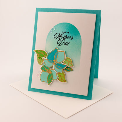 Arched Flowers - Handmade Greeting Card