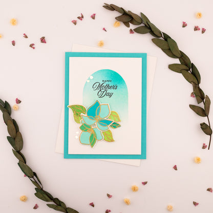 Arched Flowers - Handmade Greeting Card