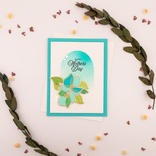 Arched Flowers - Handmade Greeting Card