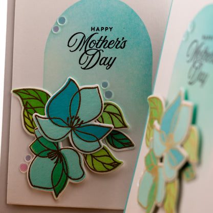 Arched Flowers - Handmade Greeting Card