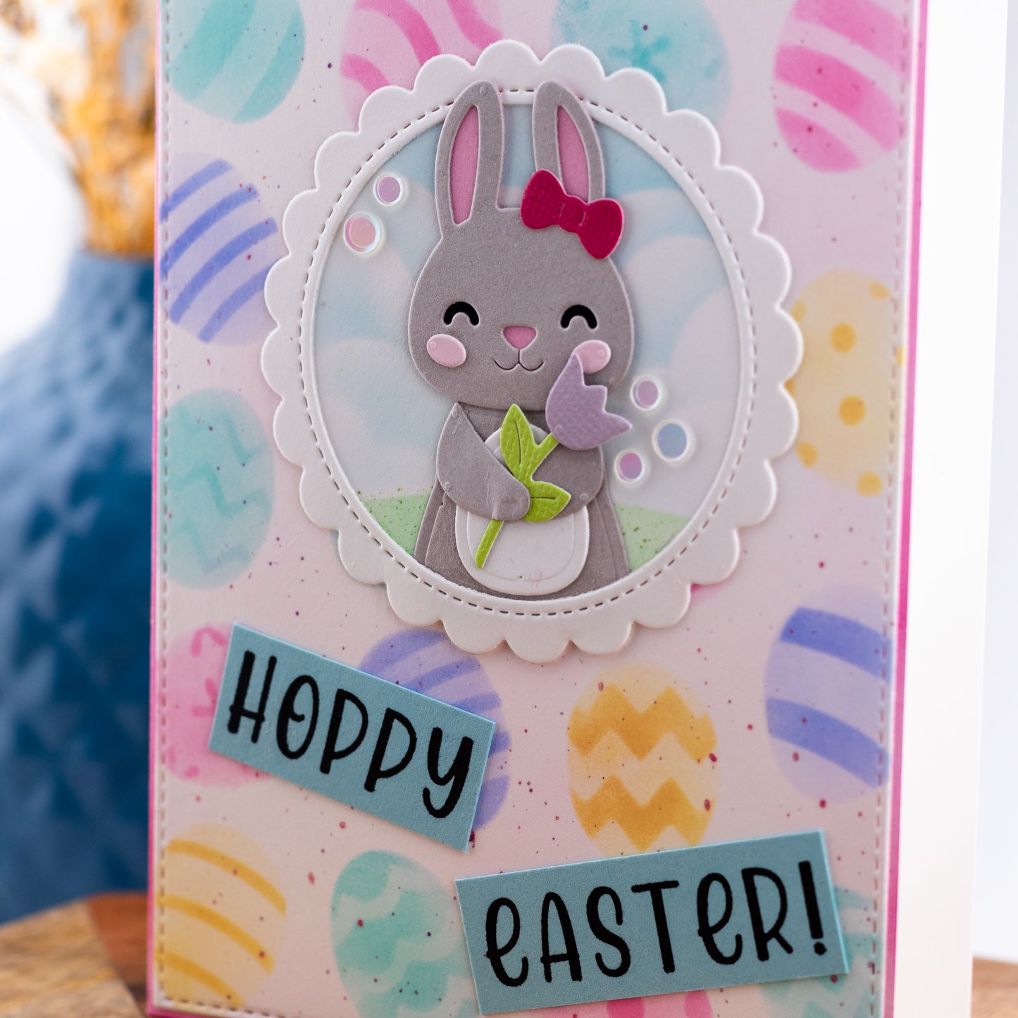 Hoppy Easter Bunny - Handmade Greeting Card