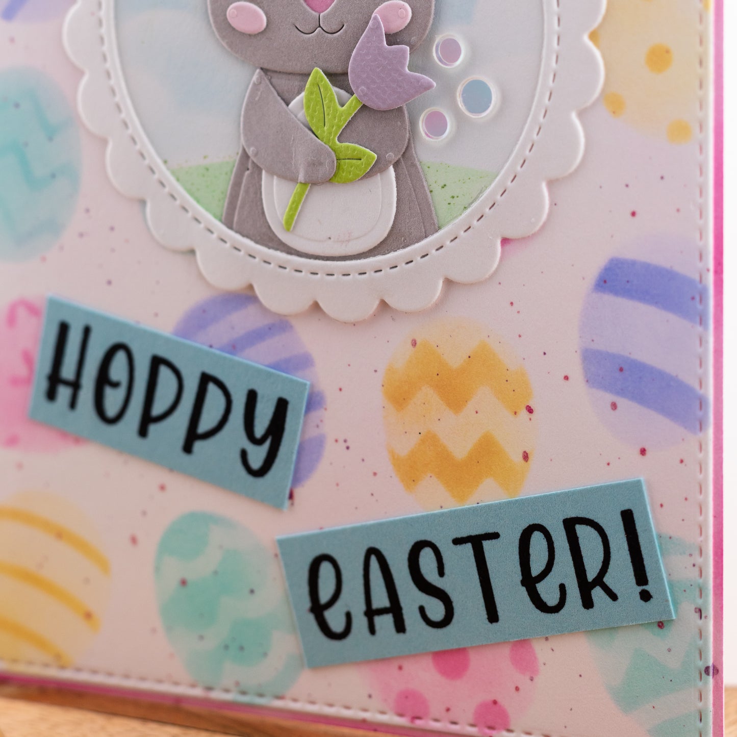 Hoppy Easter Bunny - Handmade Greeting Card