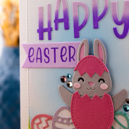 Bunny Easter Egg - Handmade Greeting Card