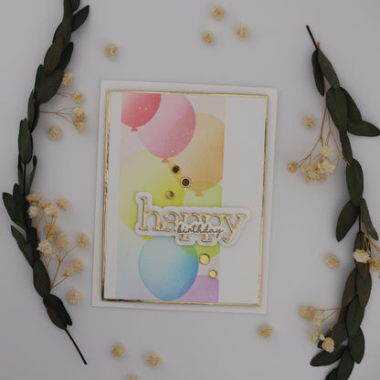 Colorful card with a bear design on a white background