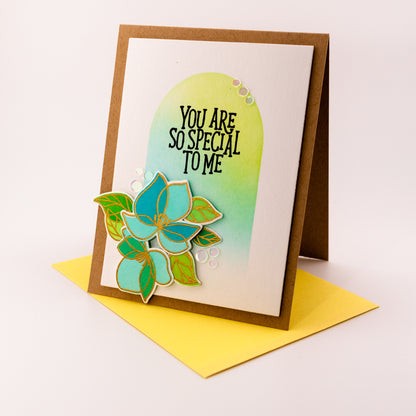Arched Flowers Friend - Handmade Greeting Card
