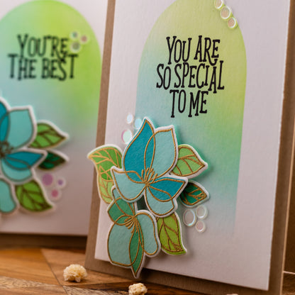 Arched Flowers Friend - Handmade Greeting Card