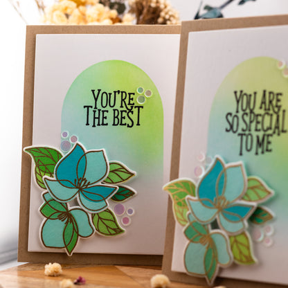 Arched Flowers Friend - Handmade Greeting Card