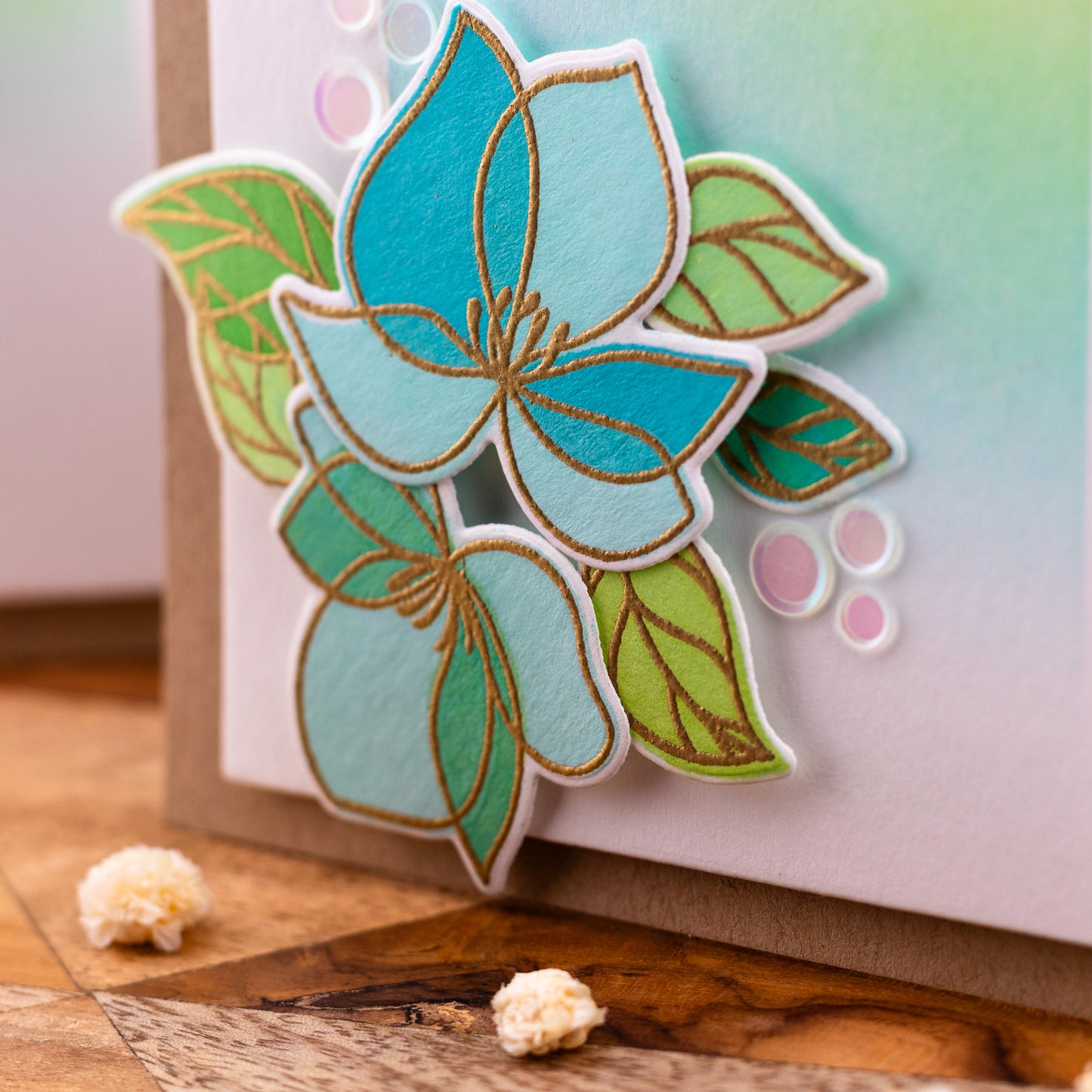Arched Flowers Friend - Handmade Greeting Card