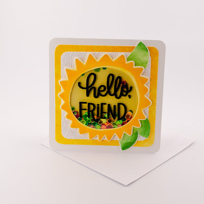 Hello, Friend - Shaker - Handmade Greeting Card
