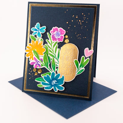 Just a Note - Flowers - Handmade Greeting Card
