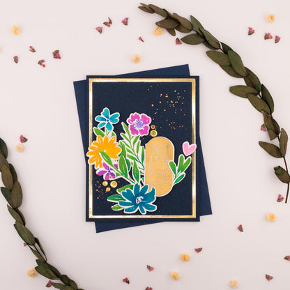 Just a Note - Flowers - Handmade Greeting Card