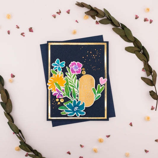 Just a Note - Flowers - Handmade Greeting Card