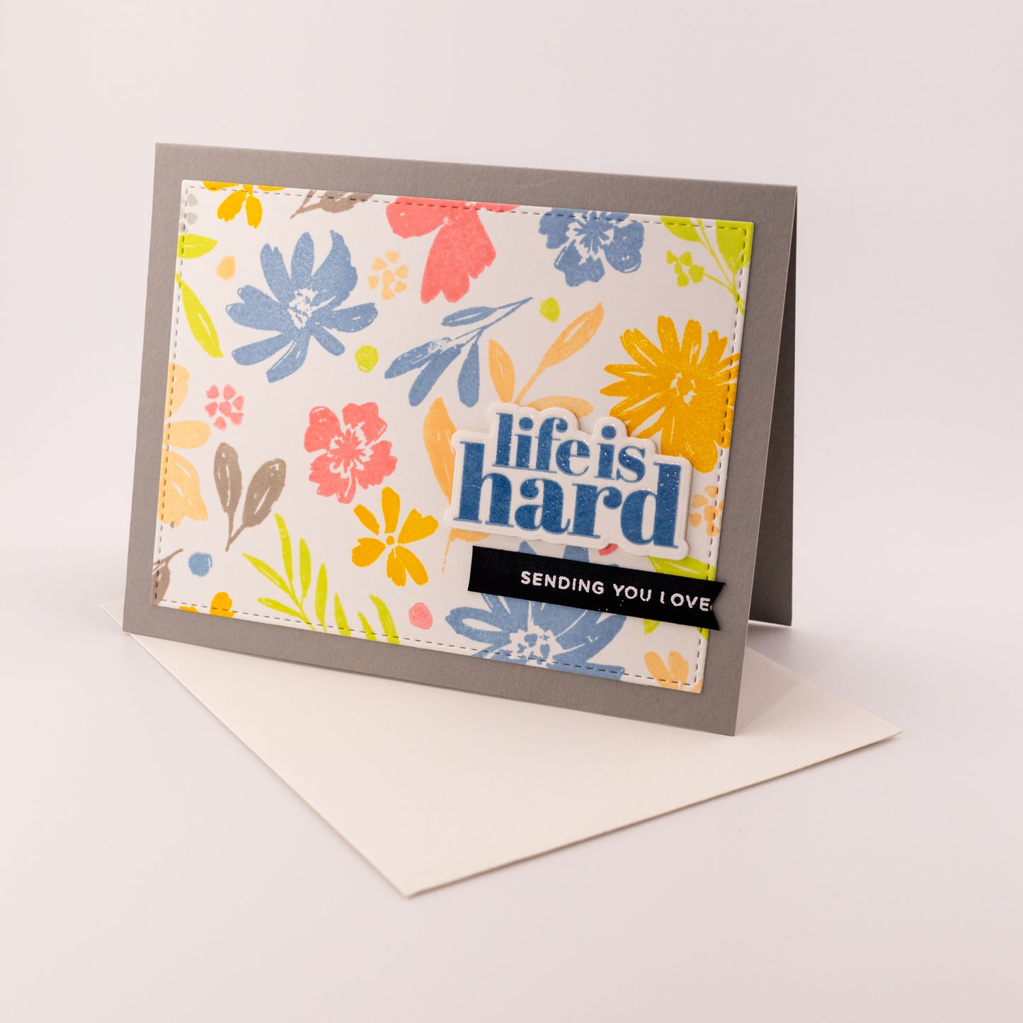 Life's Hard Pastel Colors - Handmade Greeting Card