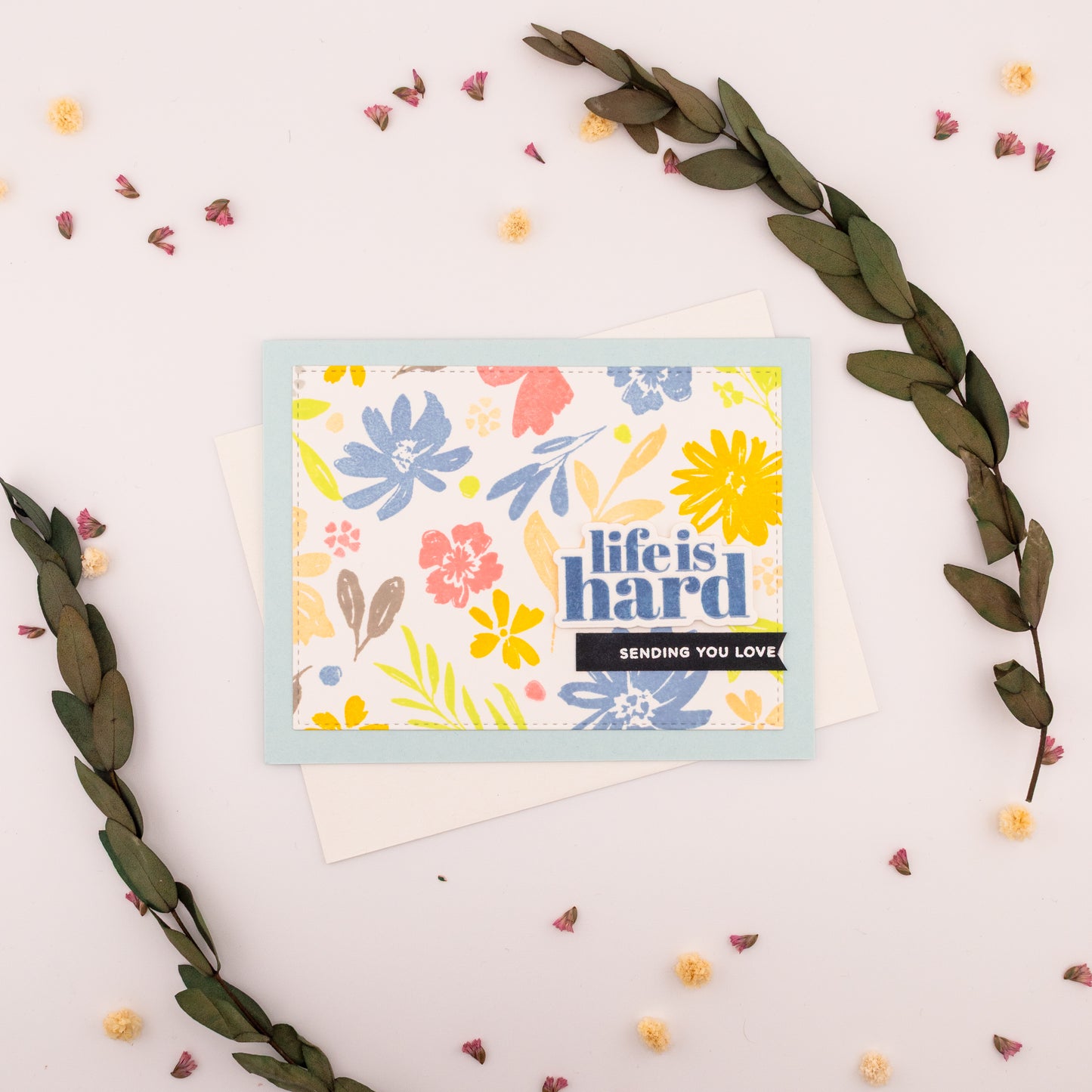 Life's Hard Pastel Colors - Handmade Greeting Card