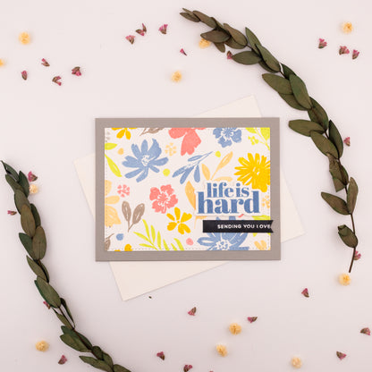 Life's Hard Pastel Colors - Handmade Greeting Card