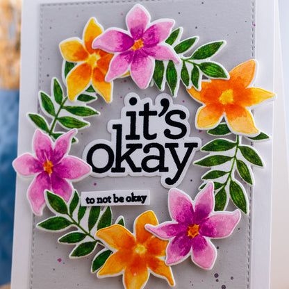 Watercolor Wreath - Handmade Greeting Card