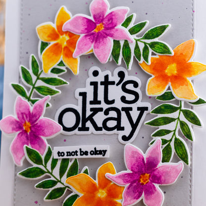 Watercolor Wreath - Handmade Greeting Card