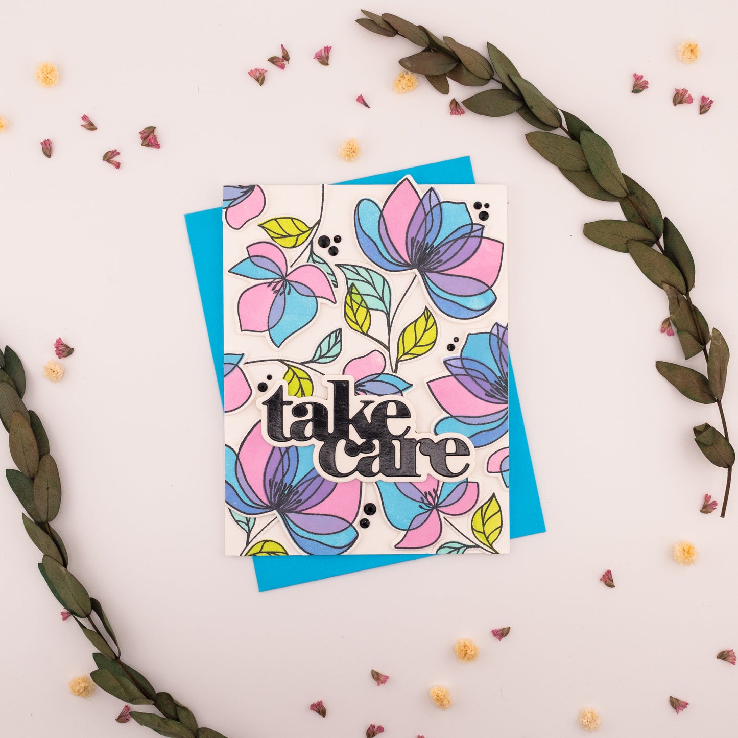 Multi Flowers - Handmade Greeting Card