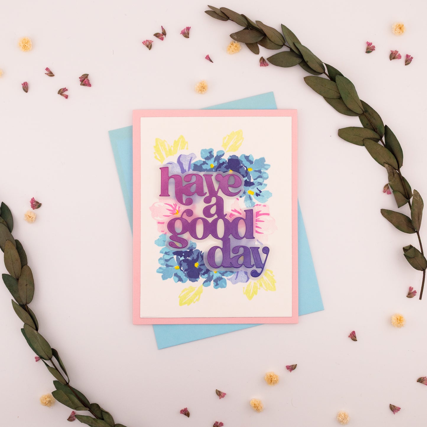 Flower Wheel - Handmade Greeting Card