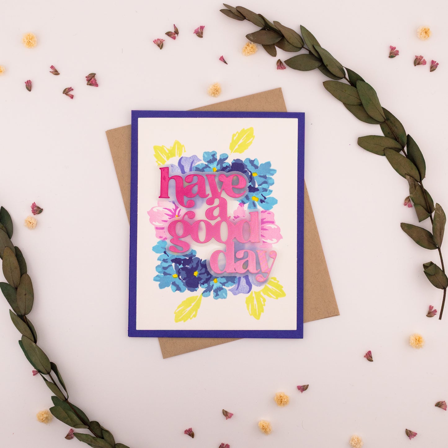 Flower Wheel - Handmade Greeting Card
