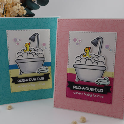 Two colorful coasters with cartoon designs on a white surface.