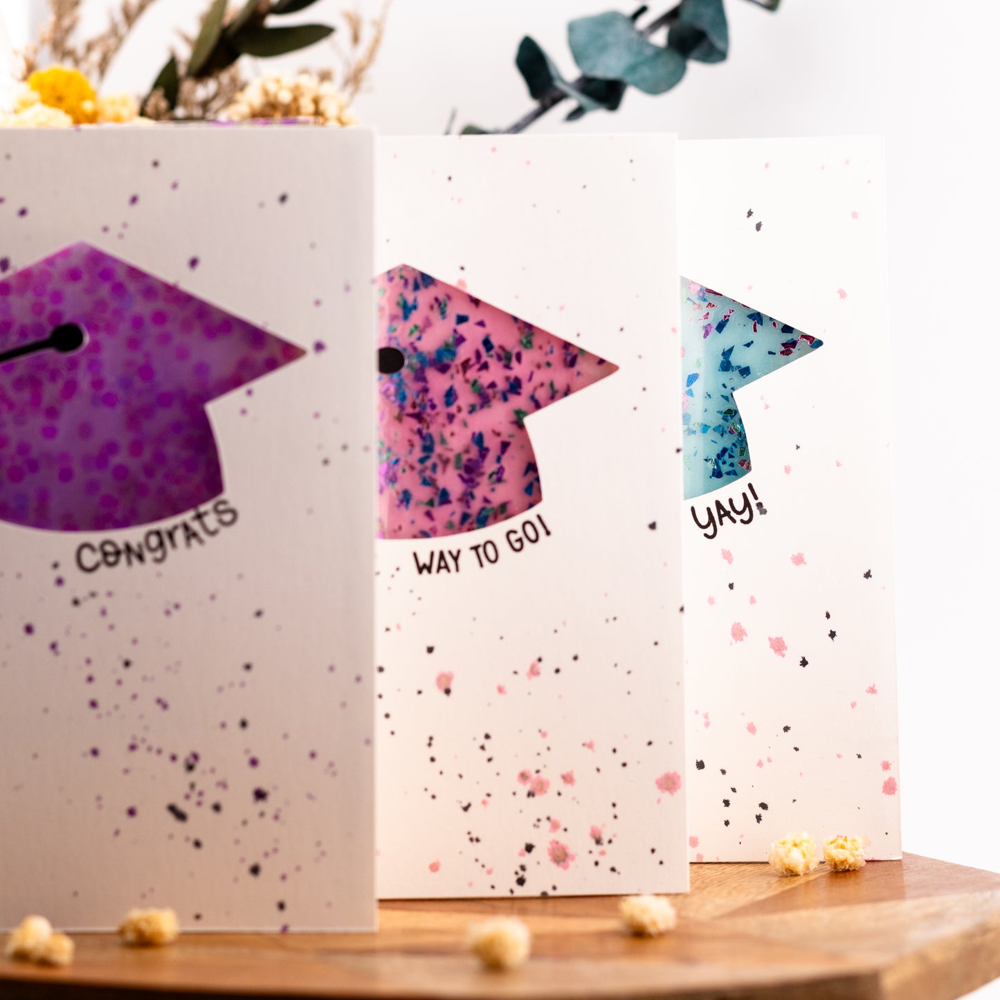 Grad Cap Money Slider - Handmade Greeting Card