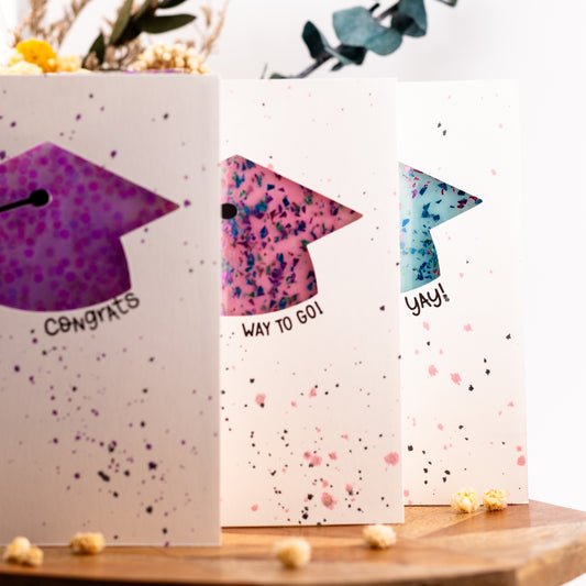 Grad Cap Money Slider - Handmade Greeting Card