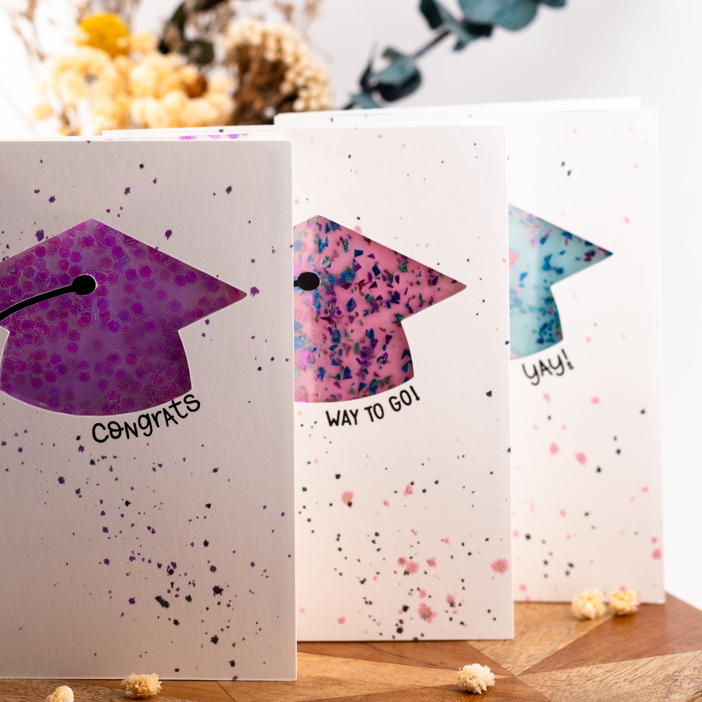 Grad Cap Money Slider - Handmade Greeting Card