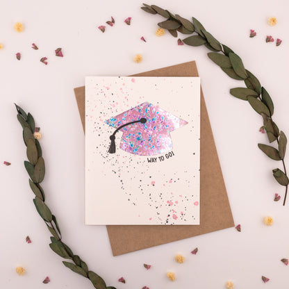 Grad Cap Money Slider - Handmade Greeting Card