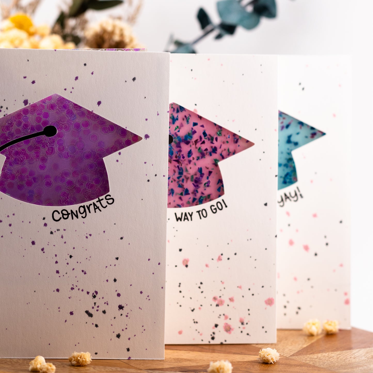 Grad Cap Money Slider - Handmade Greeting Card