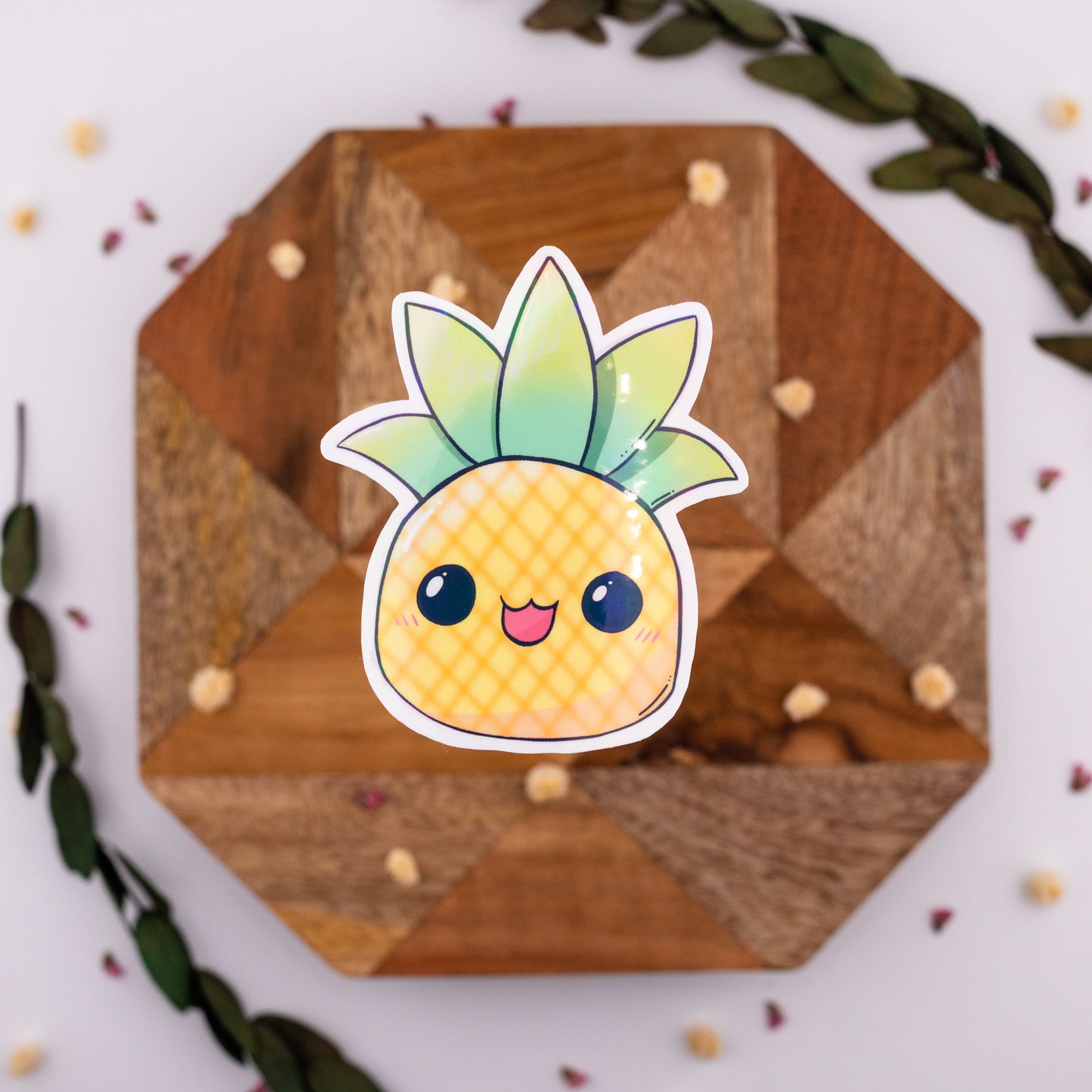 Happy Pineapple Vinyl Sticker