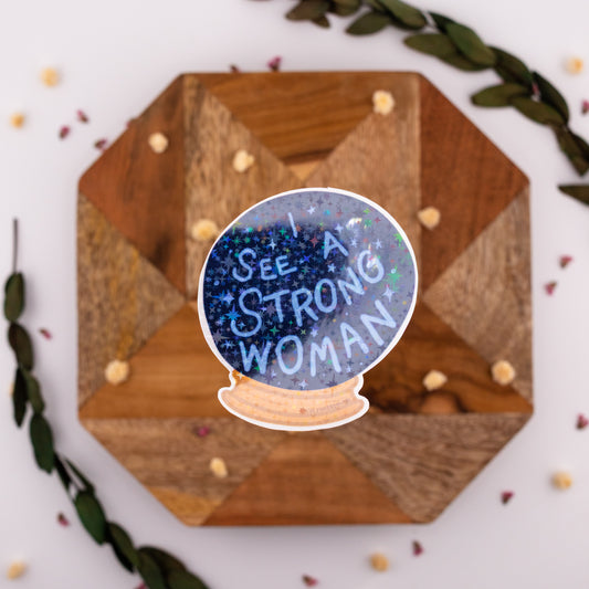 Strong Woman Crystal Ball - Vinyl Sticker