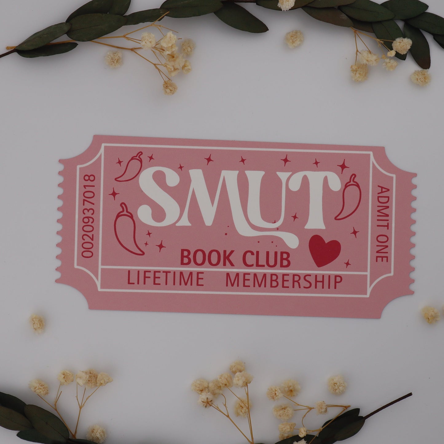 Ticket Stub Book Club Reading Log Bookmark