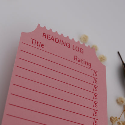 Ticket Stub Book Club Reading Log Bookmark