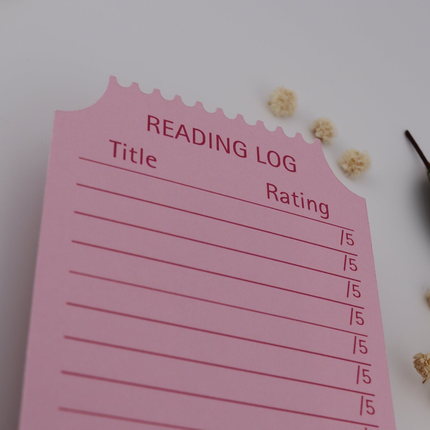 Ticket Stub Book Club Reading Log Bookmark