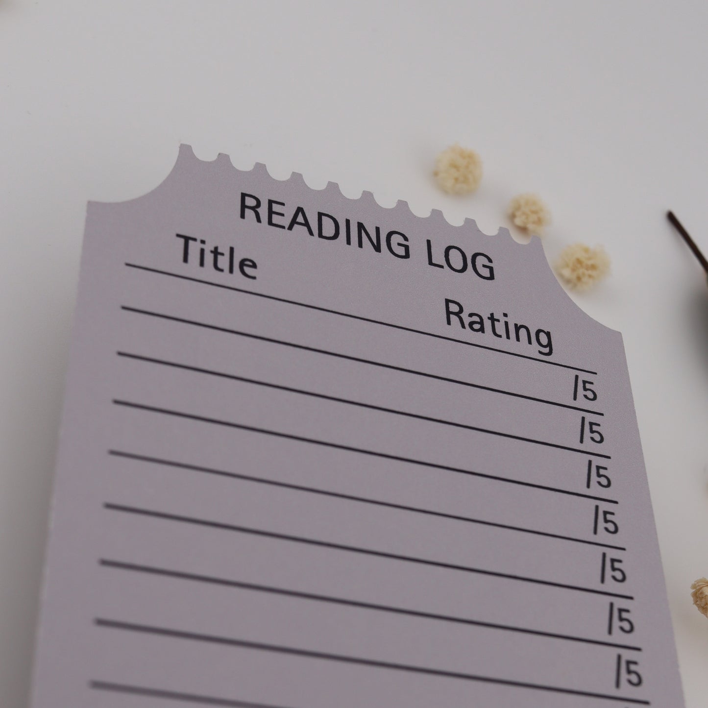 Ticket Stub Book Club Reading Log Bookmark