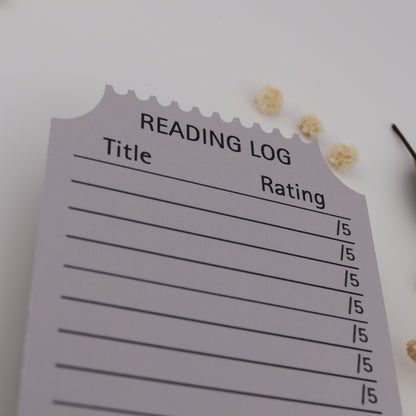 Ticket Stub Book Club Reading Log Bookmark