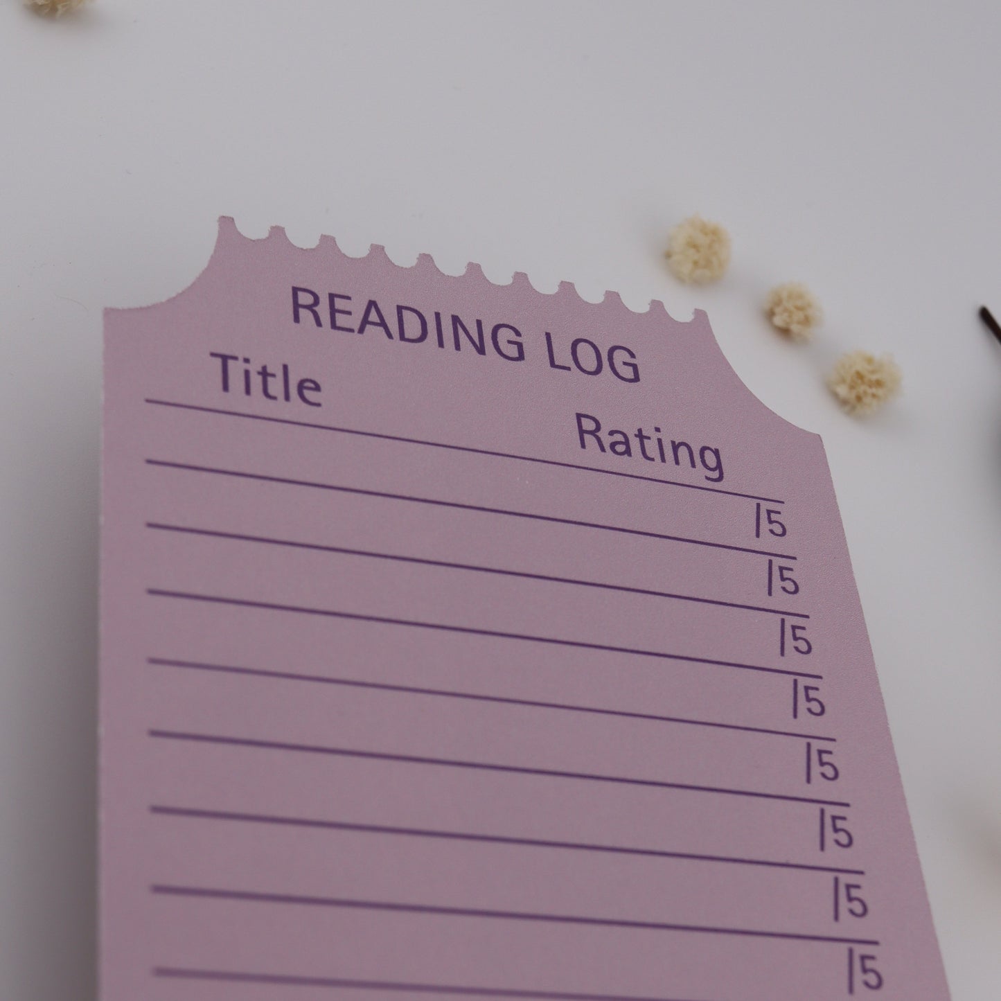 Ticket Stub Book Club Reading Log Bookmark