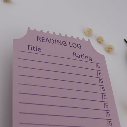 Ticket Stub Book Club Reading Log Bookmark