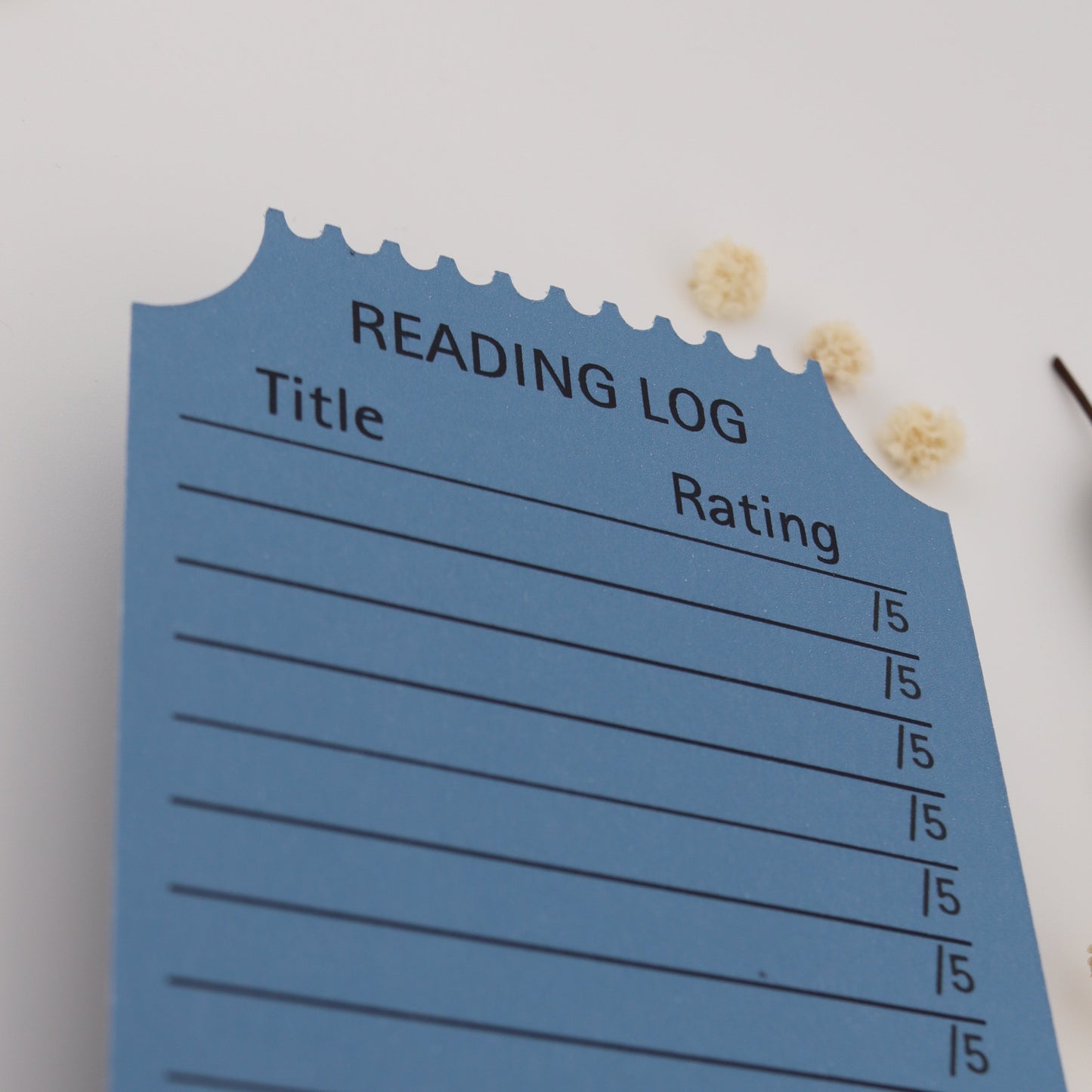 Ticket Stub Book Club Reading Log Bookmark