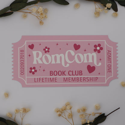 Ticket Stub Book Club Reading Log Bookmark