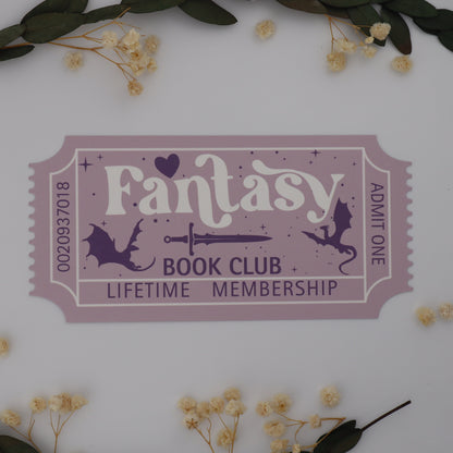 Ticket Stub Book Club Reading Log Bookmark