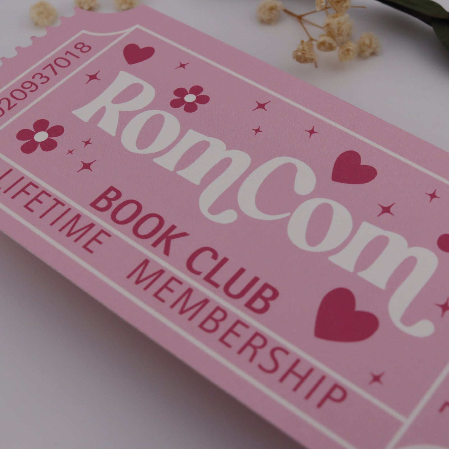 Ticket Stub Book Club Reading Log Bookmark