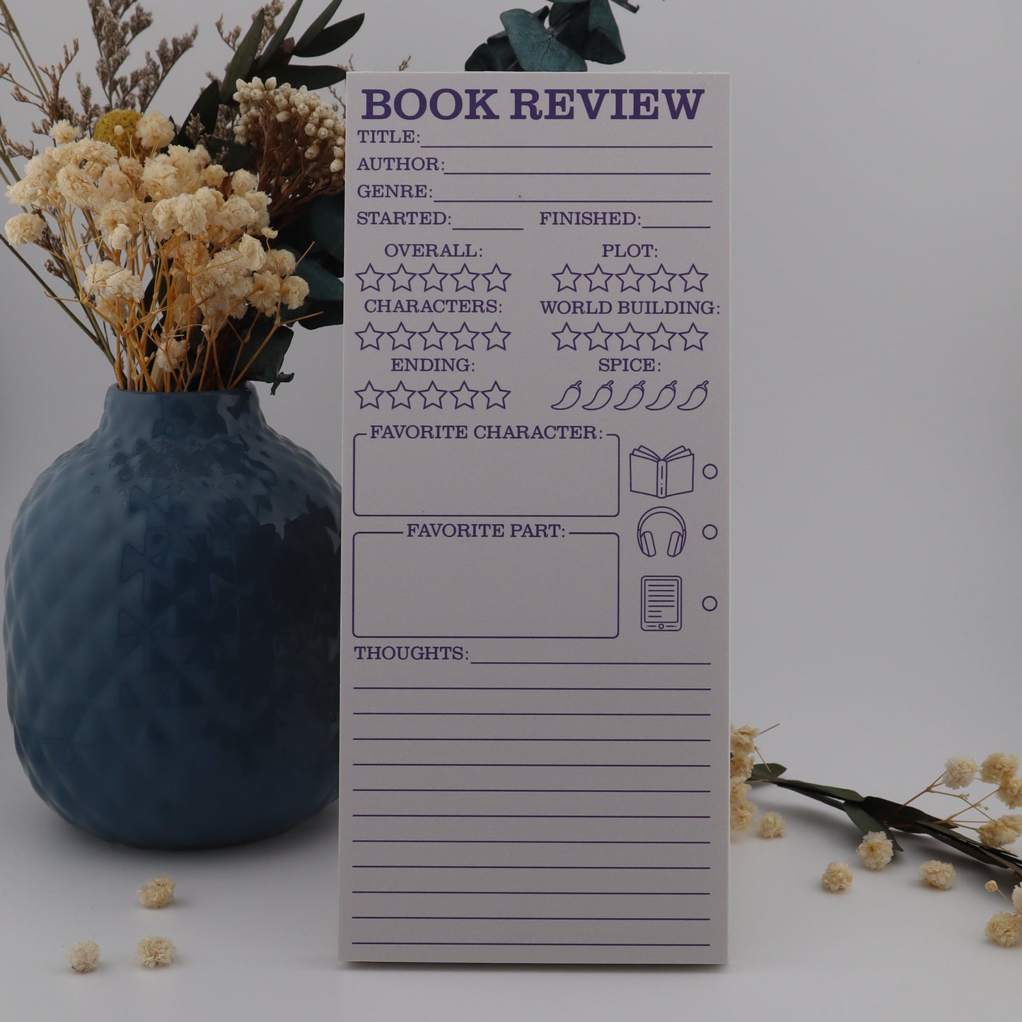 Book Review Bookmark Notepad
