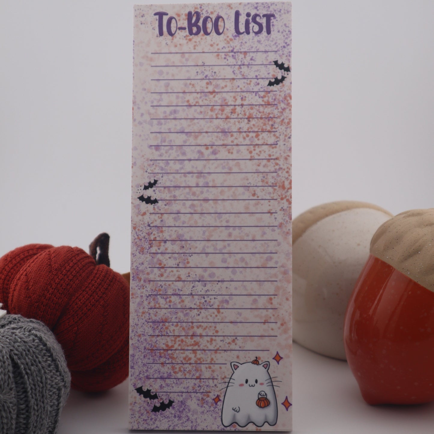 Notepad with text and graphics on a white background