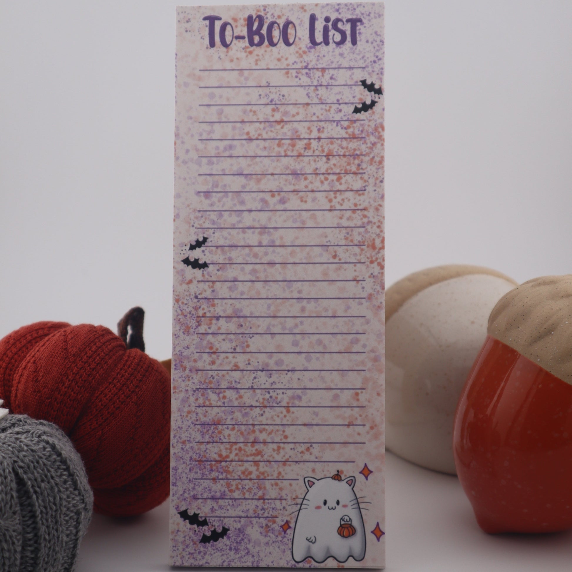 Notepad with text and graphics on a white background