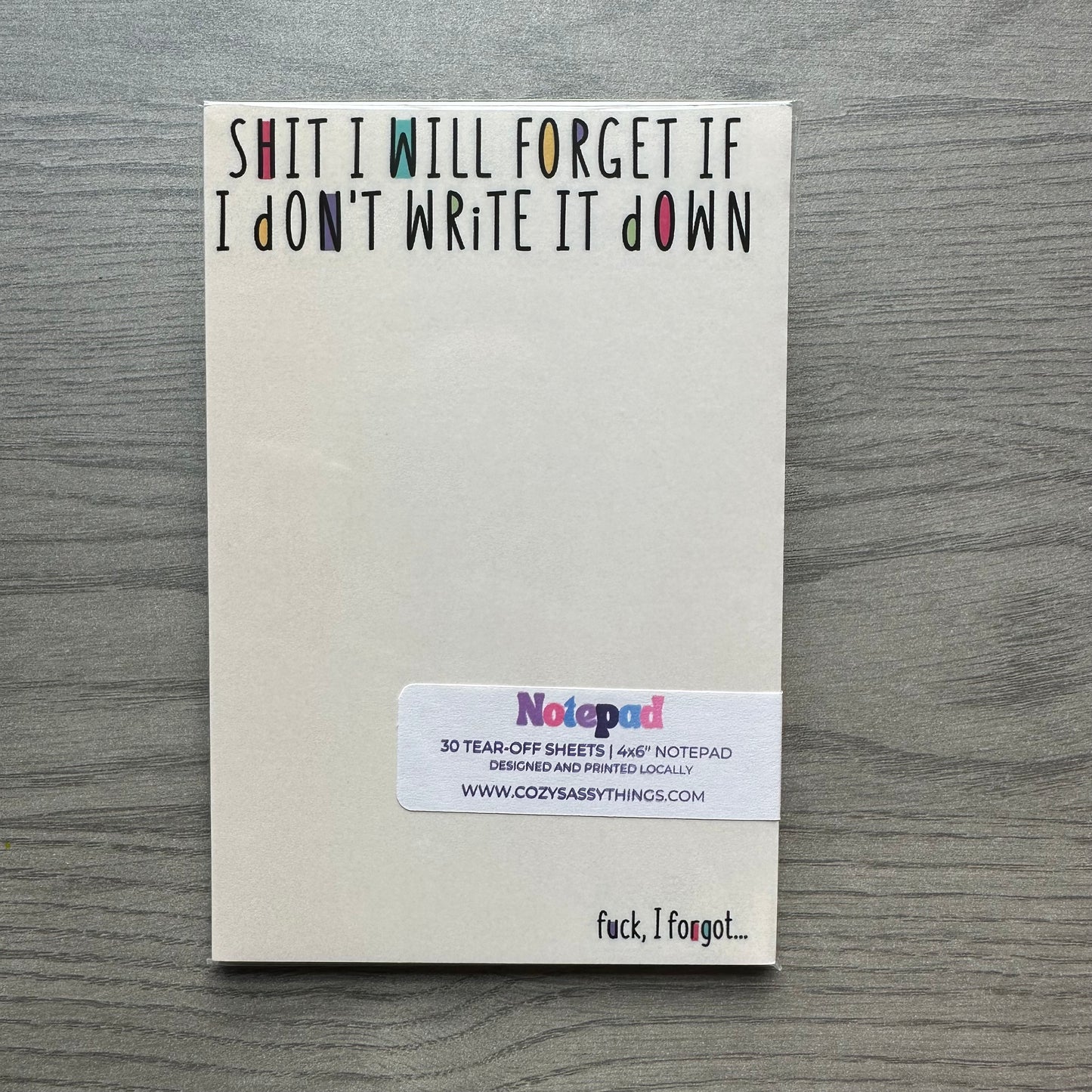 Shit I Will Forget Notepad
