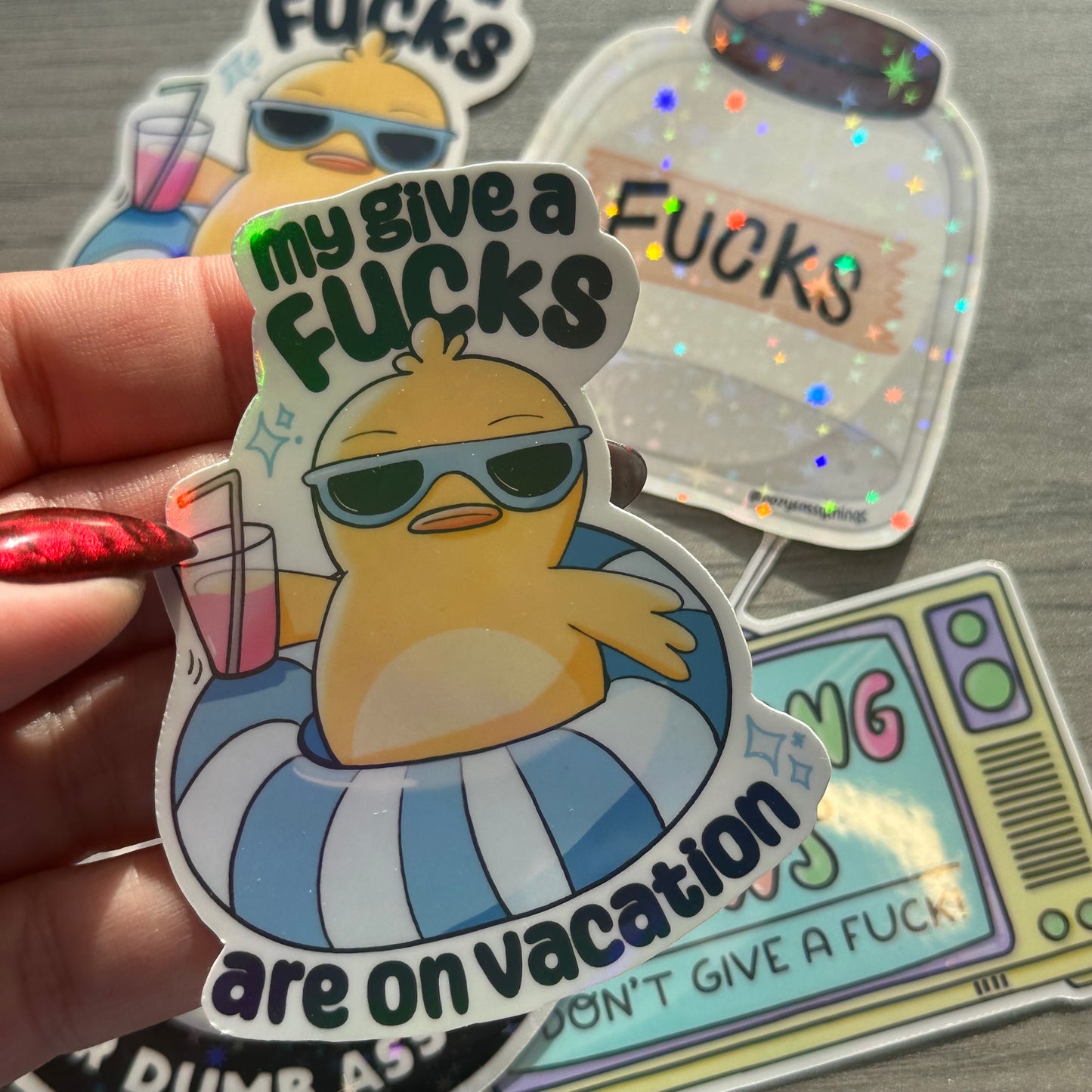 My Give a Fucks are on Vacation Vinyl Sticker