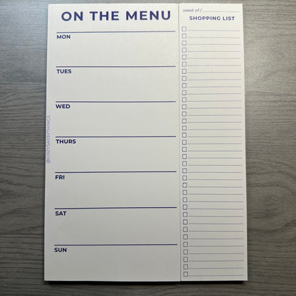 Menu with Shopping List Notepad